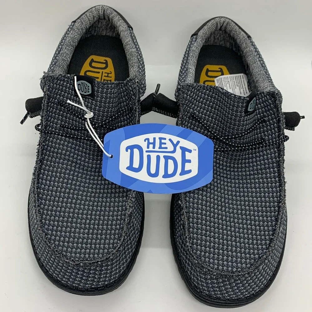 Hey Dude NEW Wally Sport Mesh Charcoal Gray 8 Slip-On Shoes Casual Minimalist